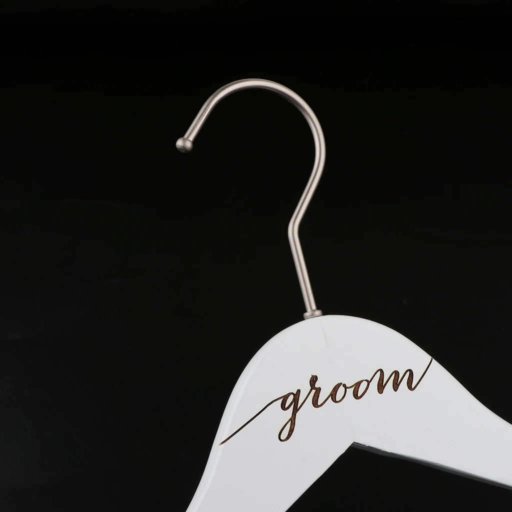 Pure Love Handmade Simple White Wooden Wedding Dress Hanger Bridal Gown Hanger