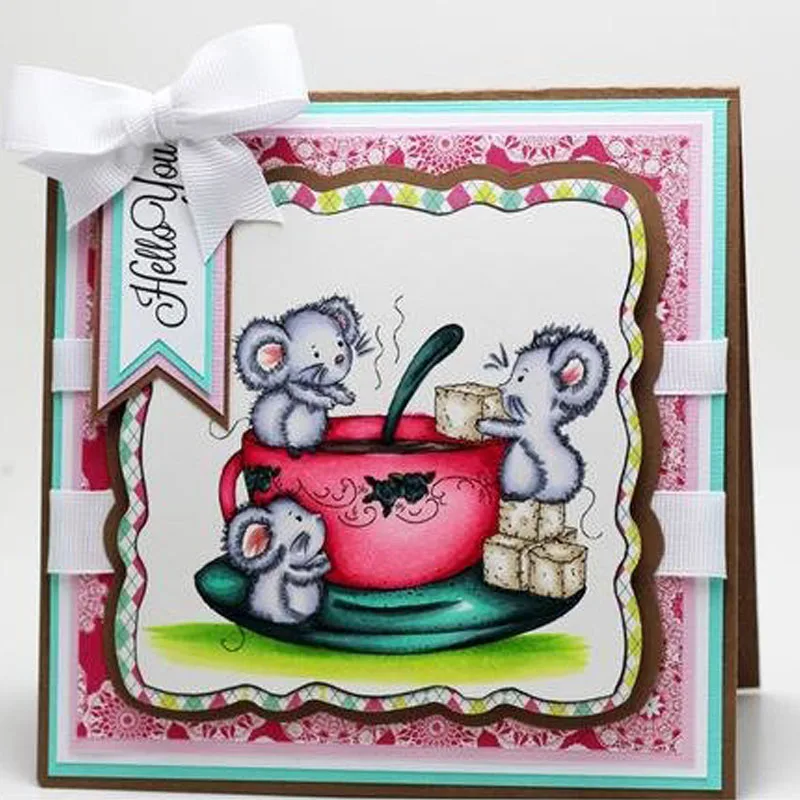 Высечки с цветочным квадратным узором для изготовления открыток высечки