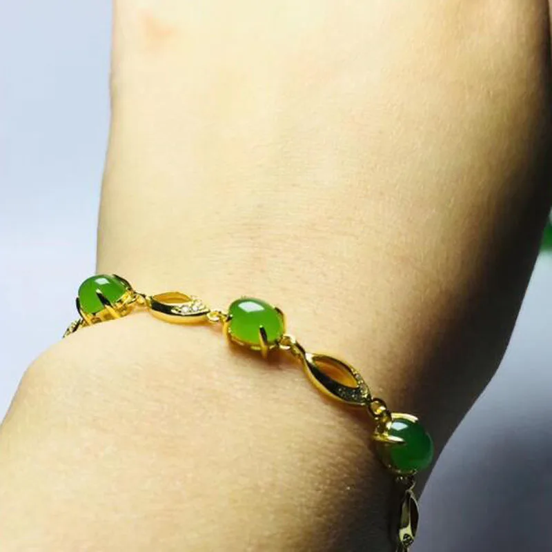 Натуральный Хотан зеленый JADE Jasper лапша серебряный браслет на День матери подарок женский высокий вкус темперамент подарок