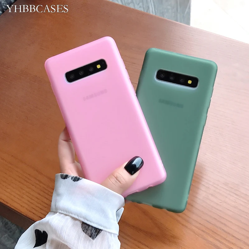 Матовые прозрачные мягкие чехлы YHBBCASES для Samsung Galaxy S8 S9 10 Plus A70 A50 A10|Бамперы| |
