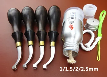 

5pcs Leather Craft Shallow Round Convex Edge Creaser Press Line Decorate Tool Set 1.0/1.5mm/2.0mm/2.5mm - Groover Skiver Beveler