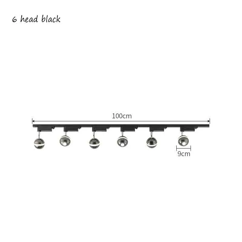 6 Heads Black Современный Железный светодиодный потолочный светильник ing Slide rail, потолочный светильник, домашний декор, для гостиной, отеля, прохода, спальни, потолочный светильник - Цвет корпуса: 6 Heads Black