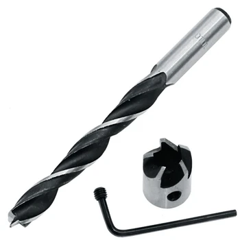 

4PCS Twist Step Drill Bit Set With Stop Collar Hex Wrench 3-6mm With Spanner