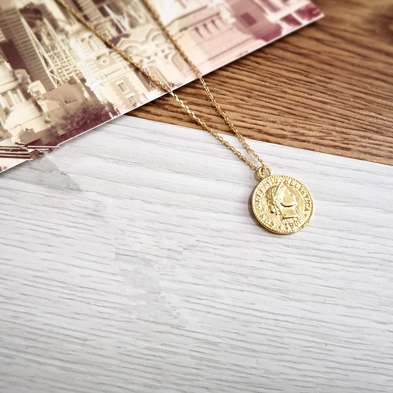 Gold Luxury Retro Gold Coin Chain Necklace Women Jewelry Female Virgin Mary Pendant Necklaces Ladies Wedding Party Jewelry Girls Gift - Окраска металла: Gold