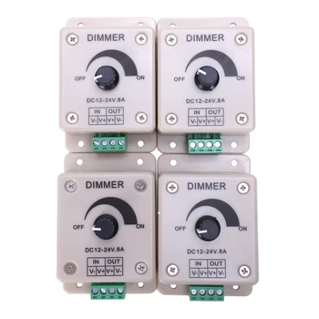 

4pcs DC 12V Single Color Strips Dimmer Controller Adjust For 5050 3528 LED Light