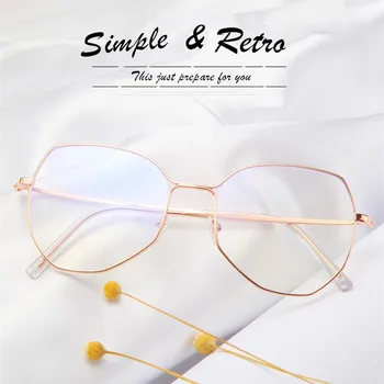 

New Anti Blue Light Anti Blocking Filter Glasses Fashion Women Mens Computer Goggles Retro Metal Transparent UV400 Eyewear