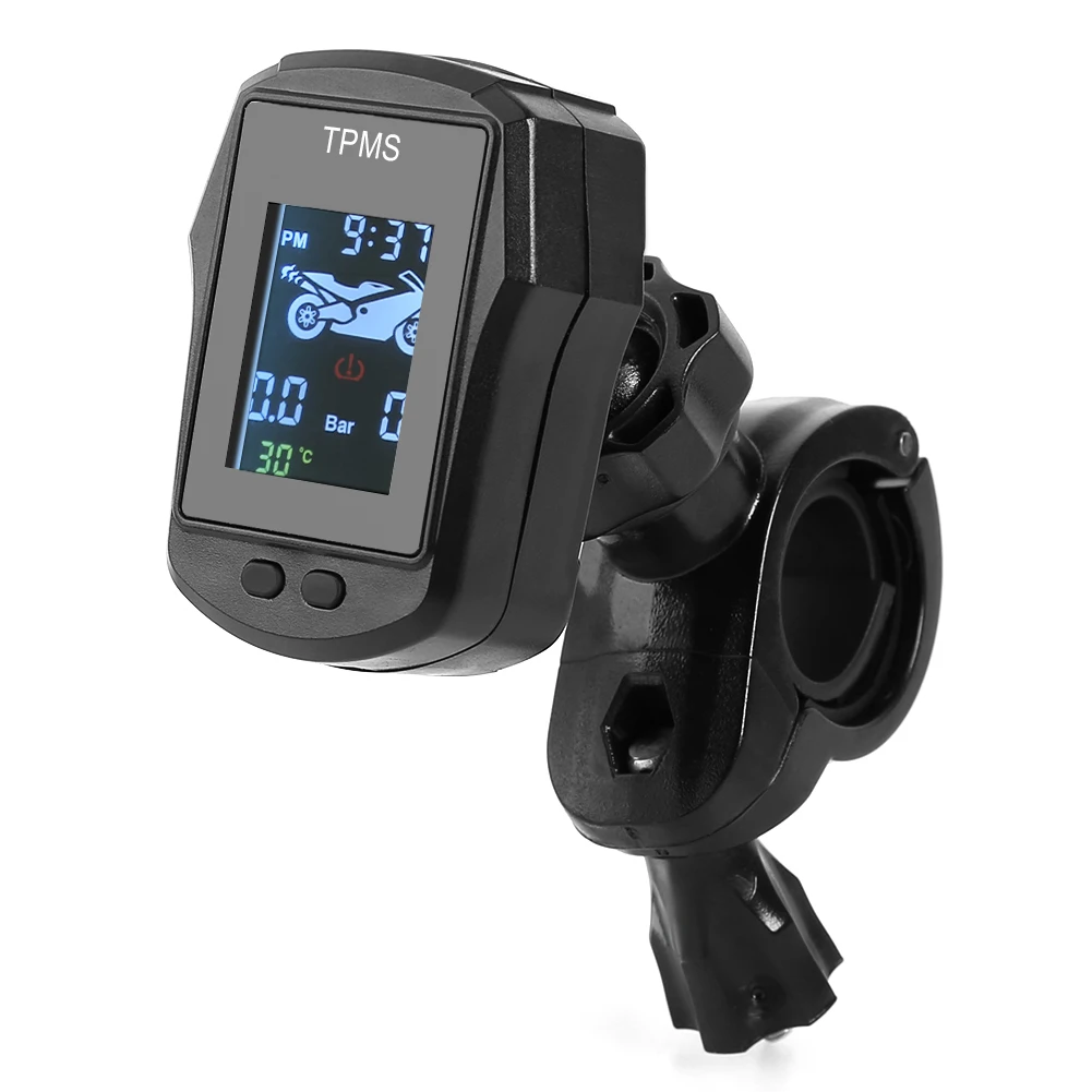 Waterproof Motorcycle TPMS Motorbike Digital LCD Display Tire Tyre Pressure Monitoring System with External Sensors