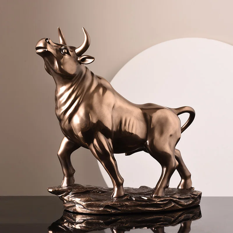 

Home Decor Statues Nordic Decoration Modern Abstract Sculpture Figurine For Home Artware Cold Cast Copper Bull Bullfight