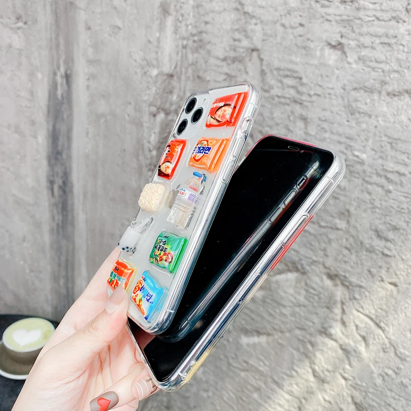 Ins hot 3D чехол для телефона с едой для iphone 7, мягкий прозрачный чехол для iphone 6 s 7 plus 8 x xs xr max 11 pro