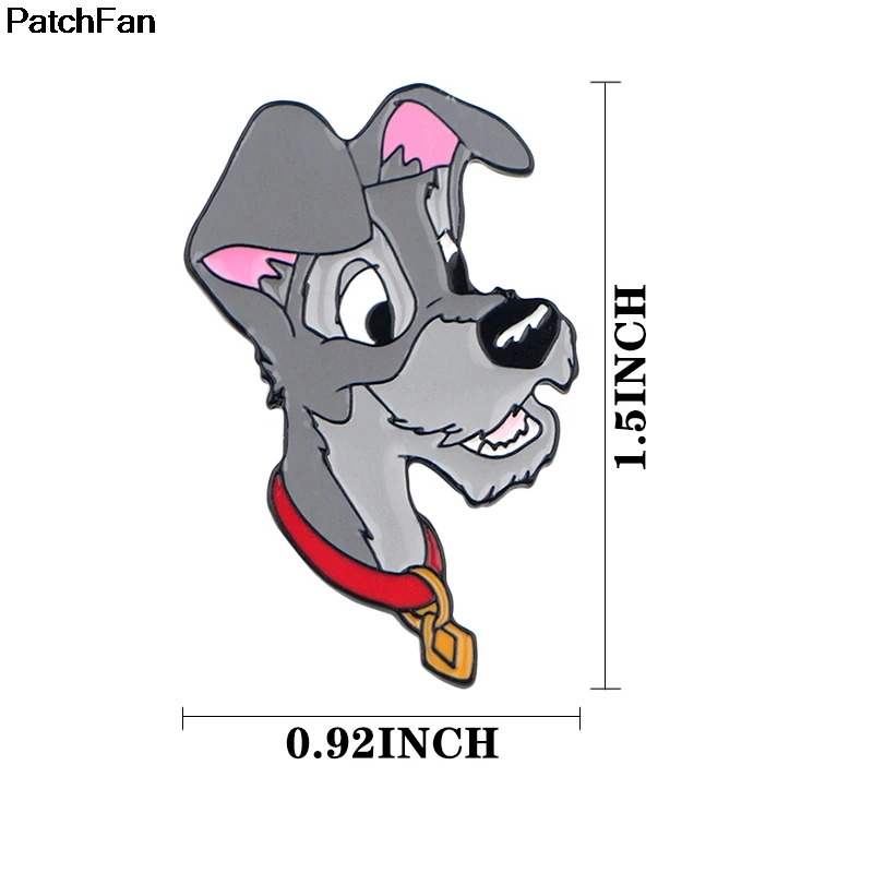 A2493 Patchfan kawaii собака цинк Шарм мультфильм булавки para рубашка пальто Броши Одежда рюкзак аксессуары металлические ювелирные изделия значки