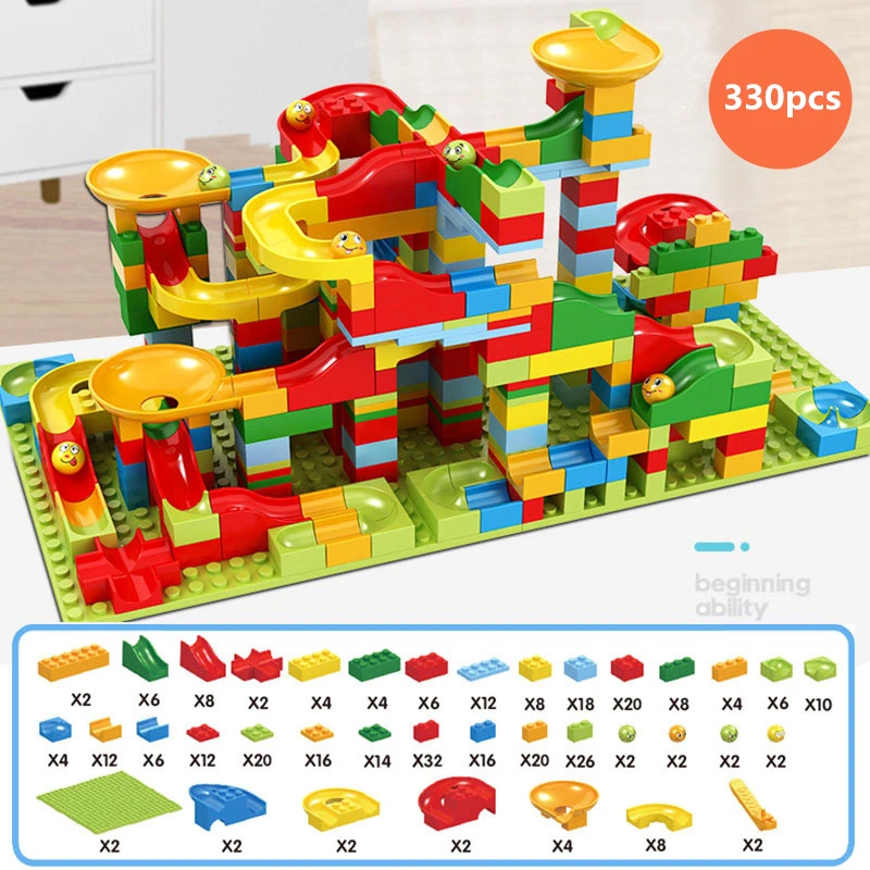 Мрамор забе блок Различные слайд трек строительные блоки Воронка слайд DIY небольшой Размеры блоки, Детские кубики, Развивающие детские игрушки Совместимость