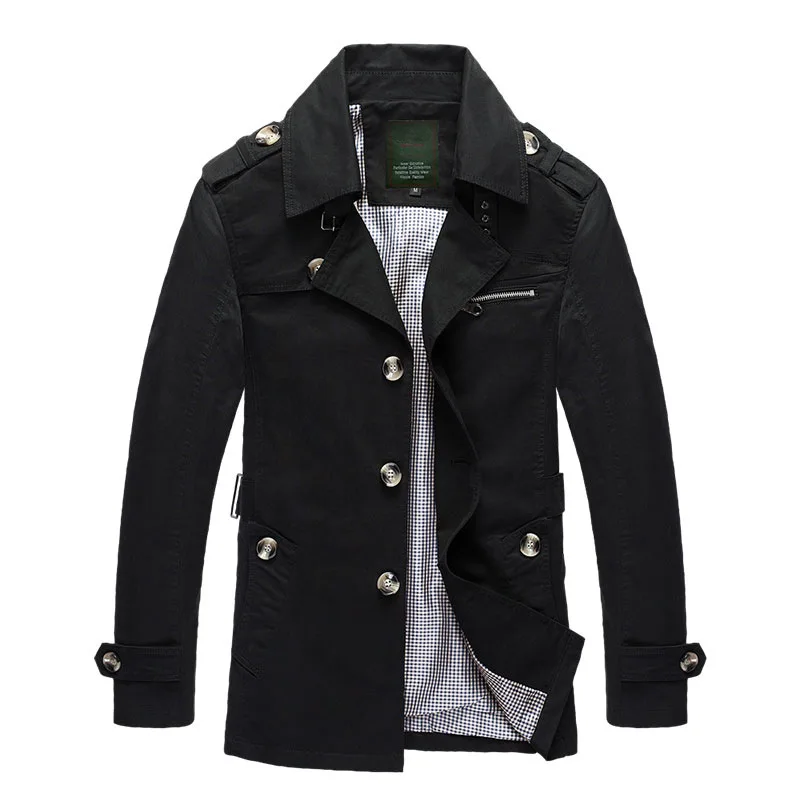 

2018 Spring New Style Pure Cotton Jacket MEN'S Coat Youth Mid-length Large Size-Slim Fit Jacket Coat