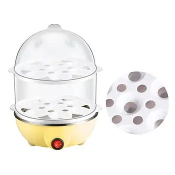 

Kitchen Double Layer Egg Cooker Multi-Purpose Stainless Steel Egg Steamer Automatic Power Off Egg Boiling Machine (110V/220V)