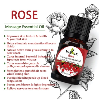

100%Pure Natural Rose Essential Oil Helps Stimulate Menstruation Boosts Libido Improves Skin Texture Cures Convulsion And Cramps