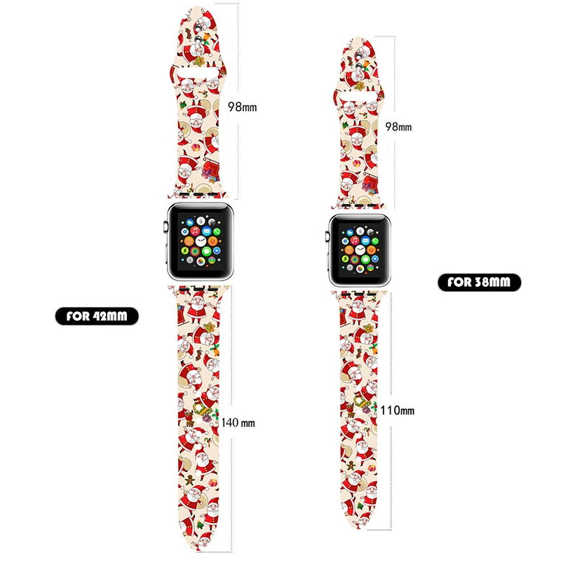Ремешок с рождественским узором для Apple watch 5/4/3/2/1 ремешок 40 мм 38 44 42 iwatch мягкий