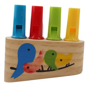 

New Children Rainbow Panpipe Wood Whistle Birds Whistling Infant Baby Wooden Musical Toys Early Eduactional Multicolor Toy Gifts