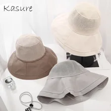 KASURE Новая модная мягкая цветная элегантная солнцезащитная Кепка с широкими полями s для женщин, весенне-летние пляжные шляпы для дам, уличная Кепка