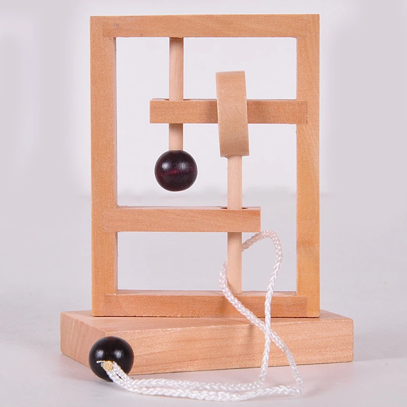 Настольная игрушка-пазл Новинка 3D деревянная веревочная петля головоломка IQ