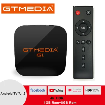 

Original Global GTMEDIA G1 TV Box 4K HDR Android TV 7.1 Ultra HD 1G 8G WIFI Google Cast 6month IPTV FR Set top Box Media Player