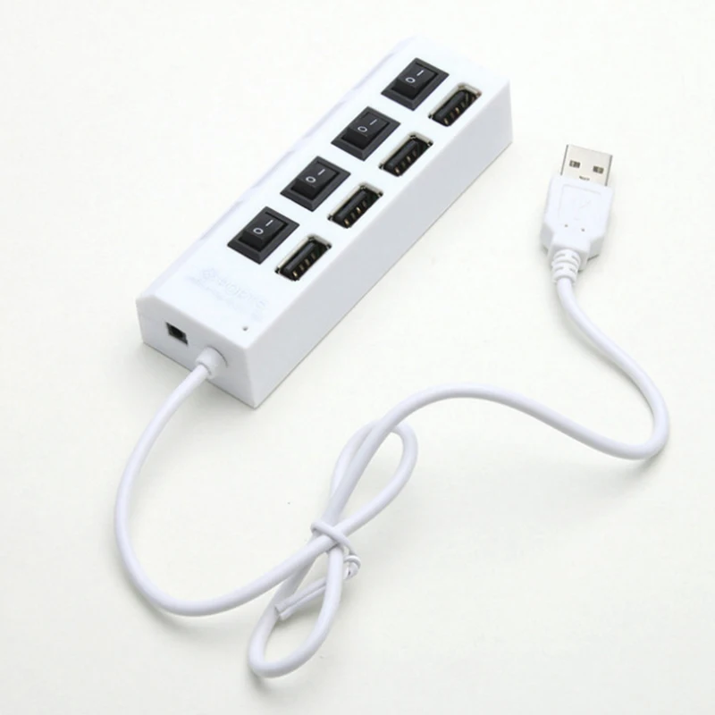 Длинный переключатель Скорость сплиттер usb-хаб независимый переключатель usb-хаб 2,0 4-Порты и разъёмы usb-концентратор с одним портом для камнями расположенными в четыре ряда зарядное Usb устройство с Скорость сплиттер