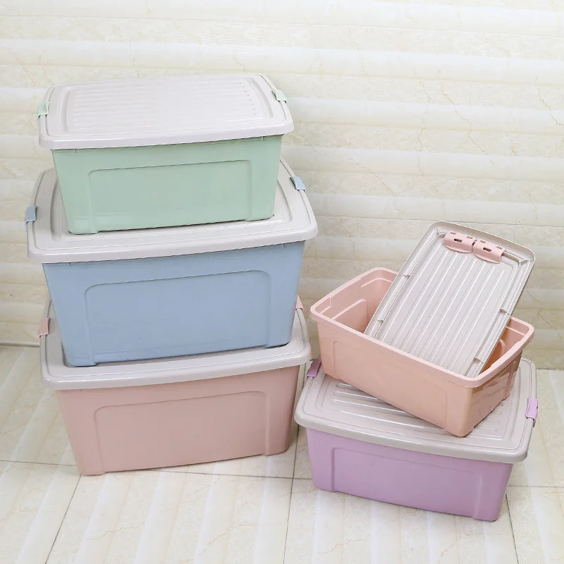 

Household Clothes Toy Storage Finishing Box Storage Box Plastic Storage Box with Buckle Household Turnover Box
