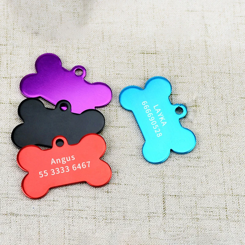 Pet ID Tags Dog Collar Tags Pet ID Medal Pendant Personalized Laser Engraving Metal Pet Name Tag Anti-lost Customized Dog Cat ID Collar Puppy Nameplate Tag Pendant Supplies
