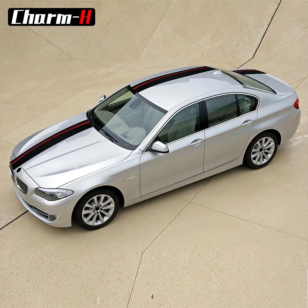 5D Carbon Fiber Vinyl Car Hood Bonnet Roof Rear Stripe Decal Stickers for BMW e46 e39 e90 f20 f10 f30 x3 x5 x6 g20 g30 g11 g12