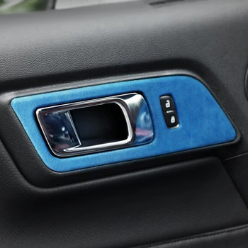 

Alcantara Car Interior Moulding Door Handles Panel Cover Door Bowl Stickers Decals For Ford Mustang 2015~2020 Accessories