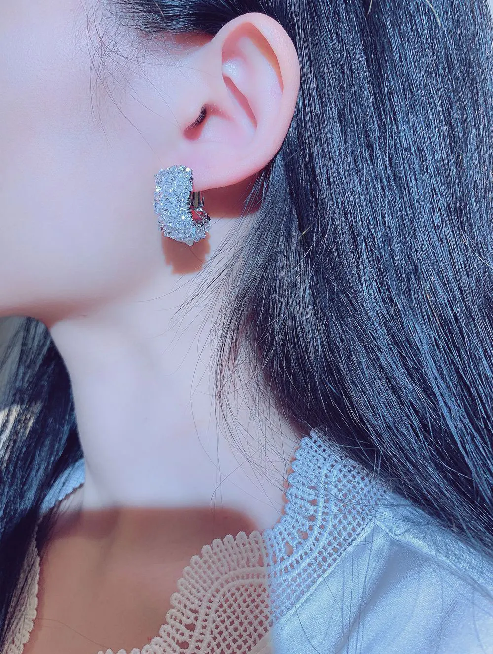 Womens silver earrings Personalized AAA Rhinestone Earrings Charm Luxury Wedding Gift