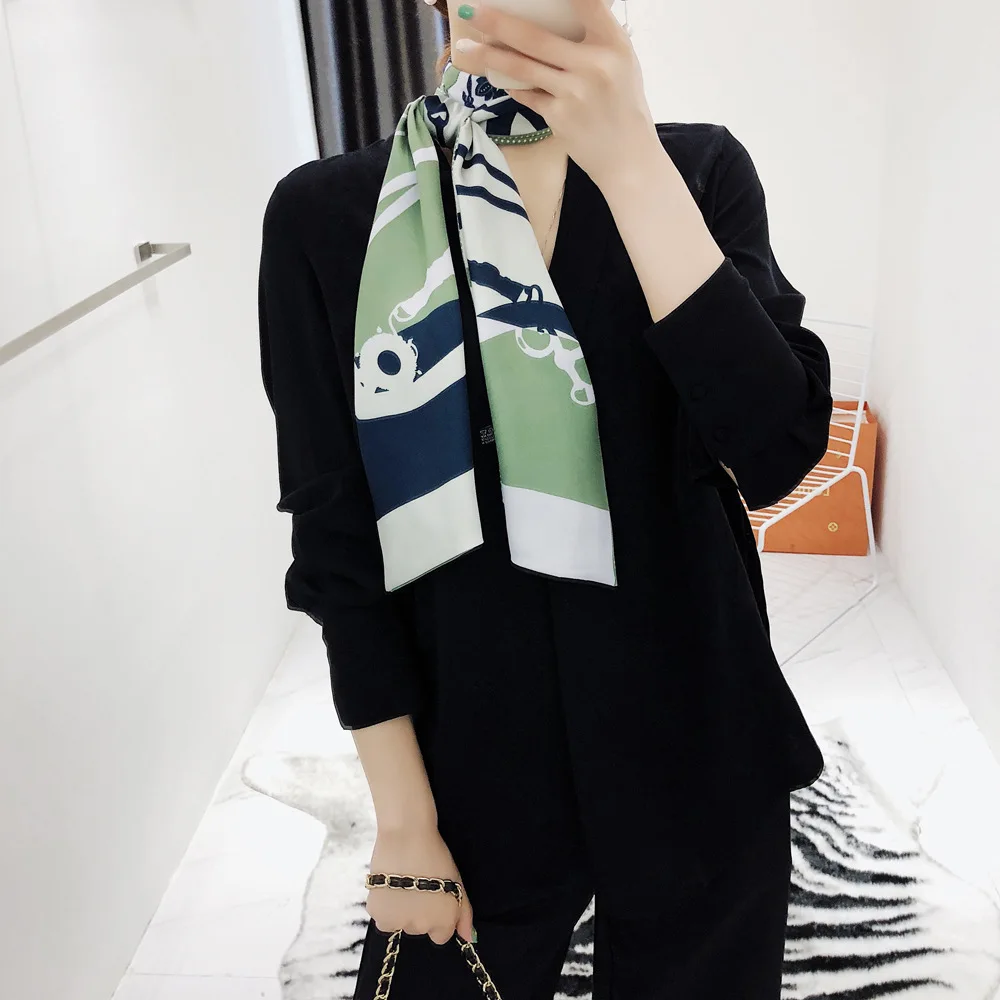 Дизайн 160x20cm роскошный бренд саржевый шарф двухслойный женский шарф модный галстук шейный платок шелковый шарф и обертывания для женщин