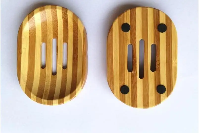 100pcs Natural Bamboo Wooden Soap Dish Wooden Soap Tray Holder Storage Soap Rack Plate Box Container for Bath Shower Bathroom