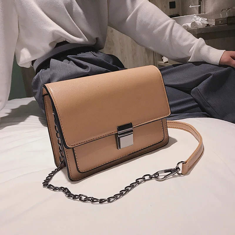 

Retro Small Bag Women's 2019 New Style Fashion Versatile INS Shoulder Bag CHIC Lock Square Sling Bag Fashion INS Ultra-Fire Pack