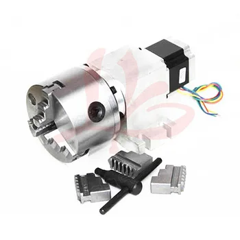 

Harmonic drive reducer 3 Jaw 100mm 14-100-100A chuck CNC dividing head for cnc carving machine