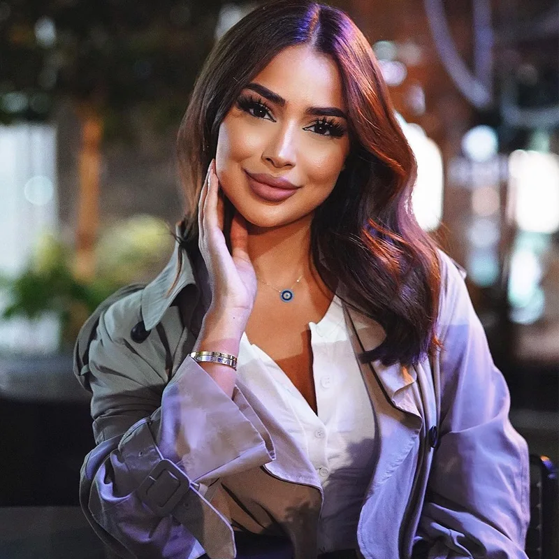 

DANBO Lace Front Human Hair Wig Medium Long Wig Female Wavy Synthetic Wig Brown Cosplay Heat Resistant