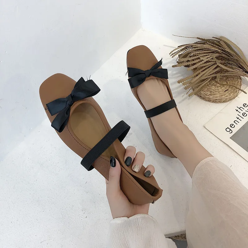 

Mary Jane Woman Flats Bow Decoration PU Upper Solid color Single Dhoes Elegant Fashion Country Style Pea Shoes mocasines U15-78