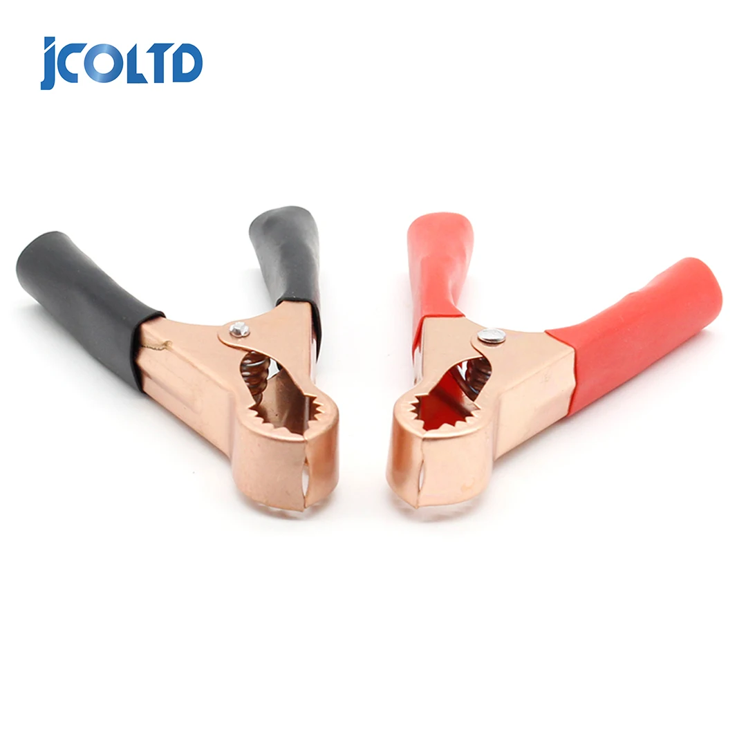 Alligator Clips Test Leads 2Pcs 50A Red + Black 80mm Crocodile Car Caravan Van Battery Test Lead Clips Connector Plug Power
