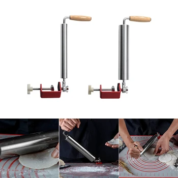 

Stainless Steel Rolling Pin Dough Mat Dough Roller One-Handed Rolling Pastry Mold Thickness Rings Pizza Pastry Pie Baking Tool