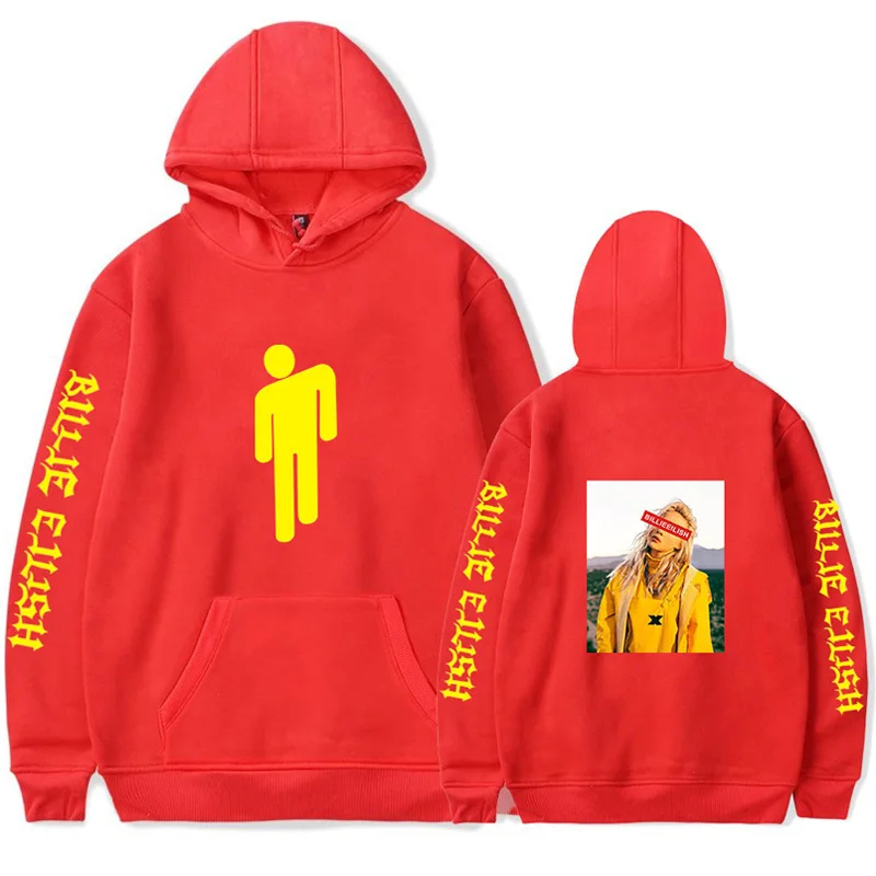 Зимние женские куртки Billie Eilish 3d принт Harajuku толстовки Femme толстые теплые на молнии толстовка с капюшоном Спортивная толстовка - Цвет: Red D