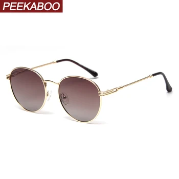 

Peekaboo black polarized women sunglasses retro men summer accessories high quality uv400 sun glasses male driving metal frame