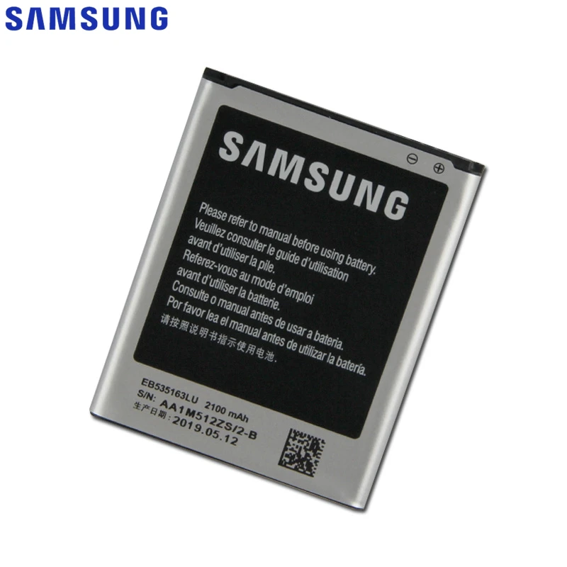 Samsung Original EB535163LU Battery For I9082 Galaxy Grand DUOS I9080 Genuine Replacement Phone 2100mAh | Мобильные телефоны и