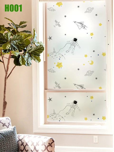 Colour Printing Cartoon Window Film High Protection Frosted Glass Sticker  For Kids Bathroom And Bedroom 40-90cm Fixed Width - Decorative Films -  AliExpress