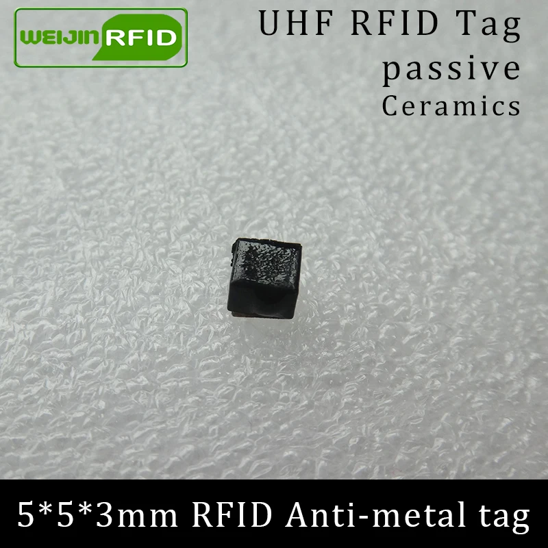 

UHF RFID anti-metal tag 915mhz 868mhz Alien Higgs3 EPCC1G2 6C 5*5*3mm very small square Ceramics smart card passive RFID tags