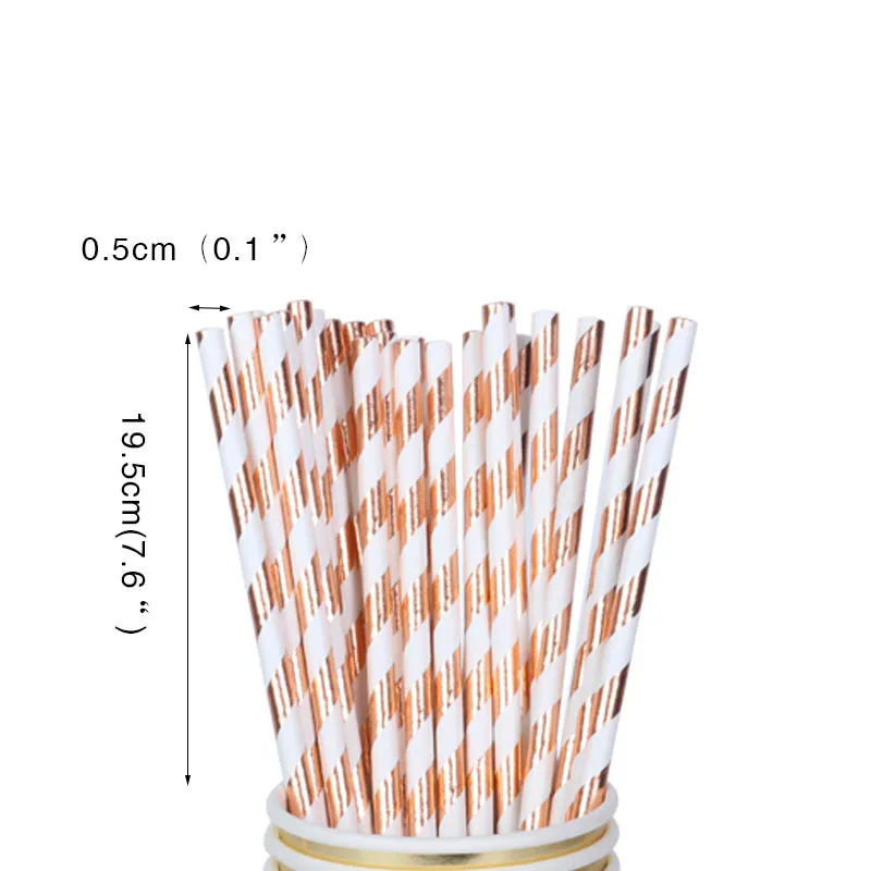 WEIGAO вечерние одноразовые столовые приборы набор Розовое золото бумажный стаканчик, тарелка принадлежности для соломинок для детей день рождения Декор Детские Вечерние