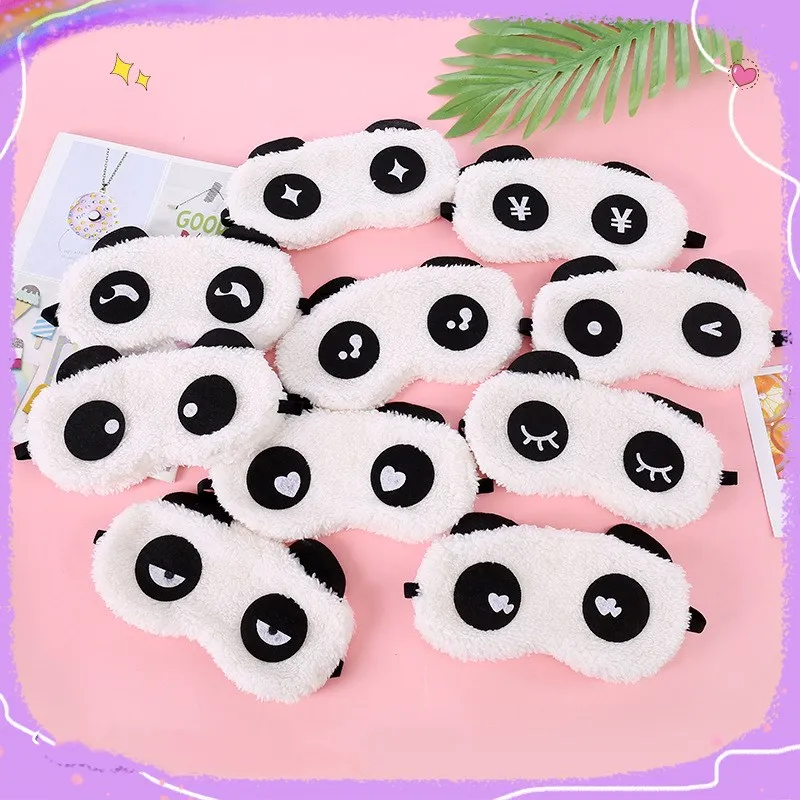 Cute Face White Panda Eye Mask Eyeshade Shading Sleep Cotton Goggles Plush Sleeping Cover Health Care Tools | Красота и здоровье