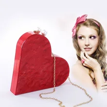 New heart-shaped portable fashion joker evening bag banquet bag lady's acrylic clutch bag