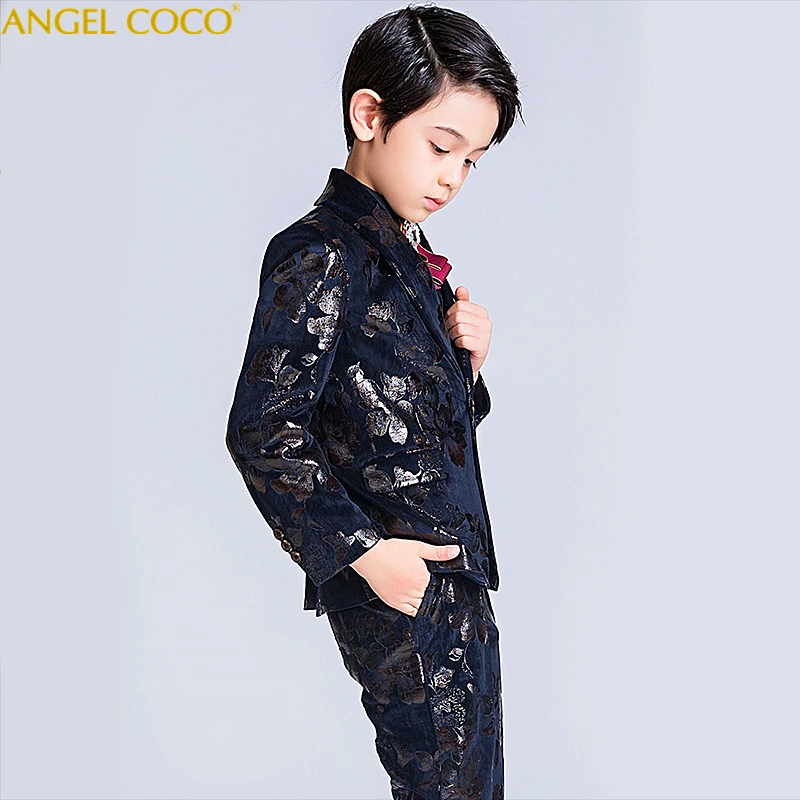 Baby Boys suits kids Wedding costume blazer suit Flower Boys Formal Tuxedos School Suit baby boys Single Button suits set Menino