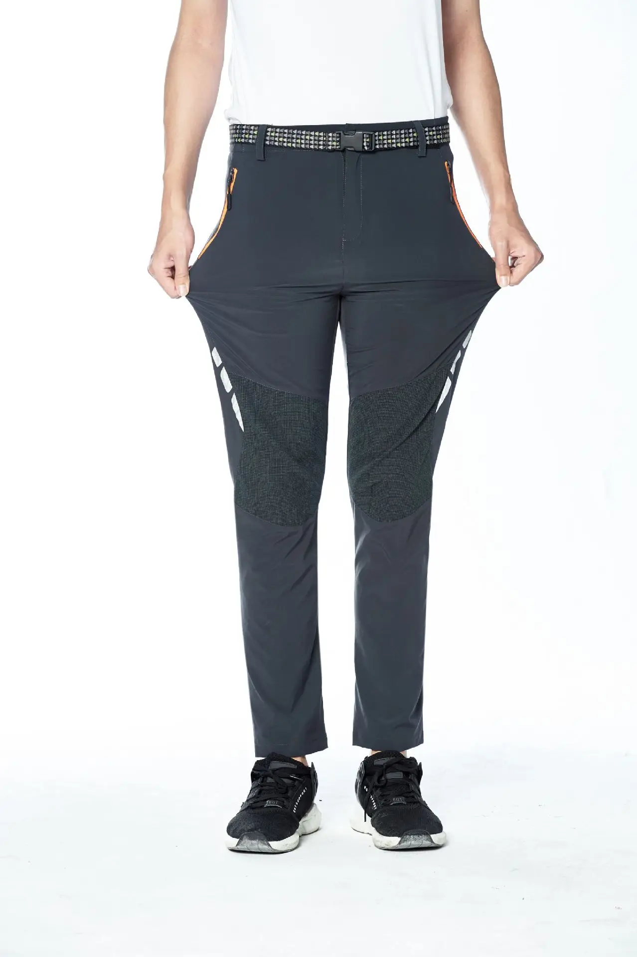 

New Style Reflective Strips Sports Casual Quick Drying Pants Men And Women Thin Outdoor Hiking Stretch Trousers