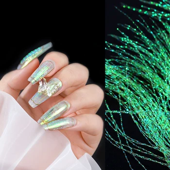 

1 pack Fluorescent Filament Nail Art Decorations Holographic Colorful Line Silk DIY Fashion Nail Designs Manicure Accessories
