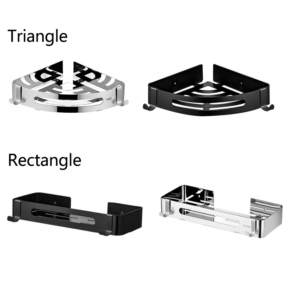 Аксессуары угловой пробойник полка для ванной комнаты Органайзер мыло оборудование для хранения нержавеющая сталь держатель многофункциональный шампунь