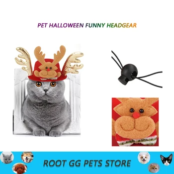 

Interesting And Creative New Products Halloween Fluffy Antlers Elk Antlers Pet Kitten Puppy Christmas Hat Party Pet Accessories